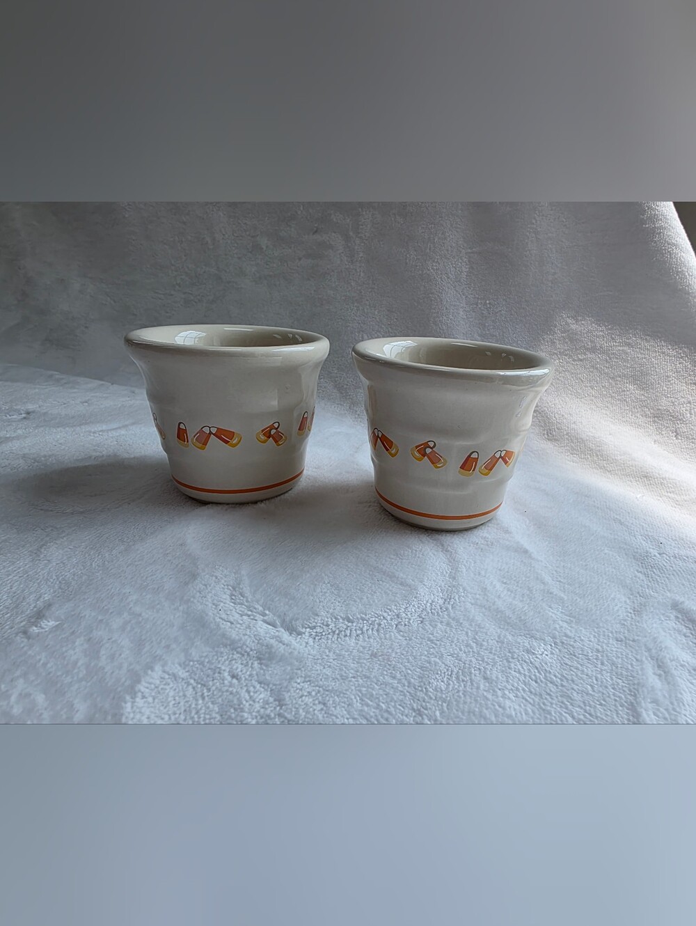 Longaberger Pottery Candy Corn Small Cup Votive Holder